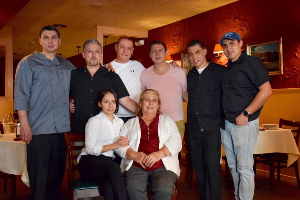 Da Nina family inside the restaurant