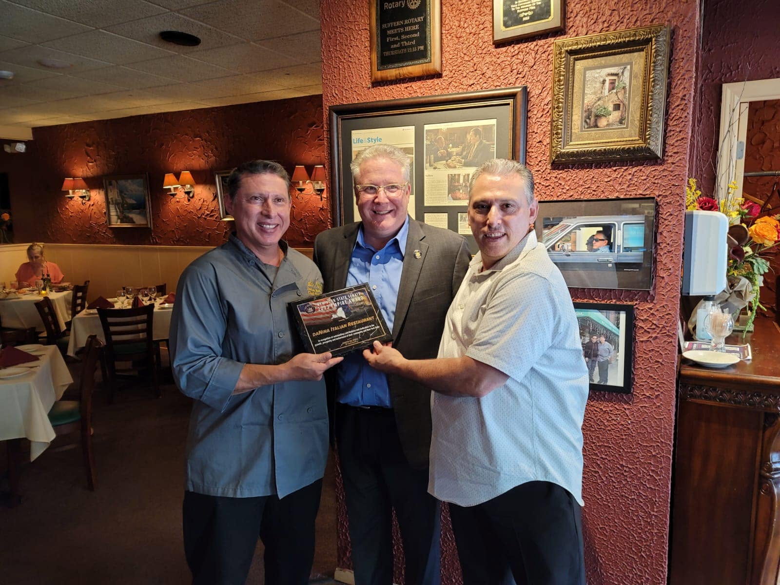 Empire Award presentation at Da Nina Italian Restaurant